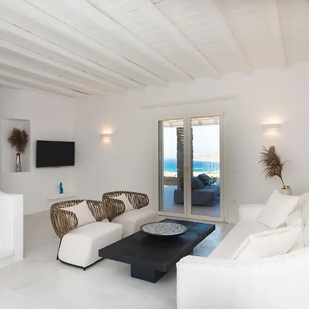 Principality Villas, Sea View With Private Pool Above Ftelia * Mykonos Town